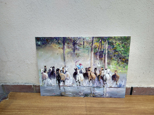 Cuadros Caballos Tropillas Costumbrismo Paisajes50x70cm