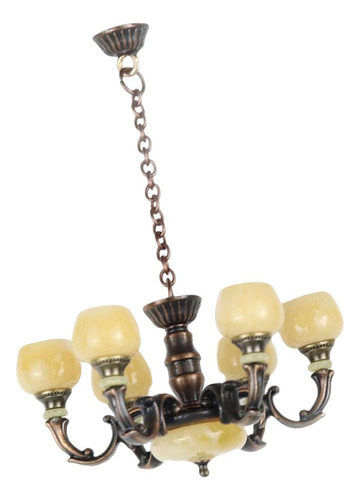 1: 12 Mini Accesorios De Araña Modelo De Lámpara Colgante