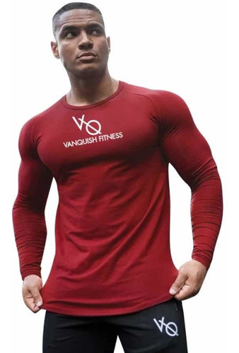 Playera Deportiva Ajuste Perfecto Manga Larga Vanquish R73bk