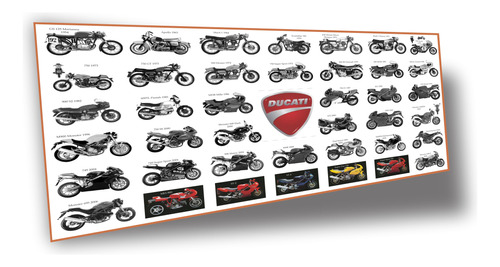 Lienzo Tela Poster Motocicleta Ducati 1954 - 2006 90x50