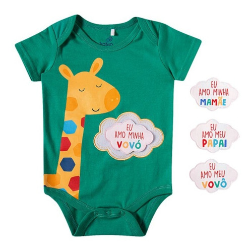 Body Infantil Bebê Zoo Girafa Com Velcro - Tip Top