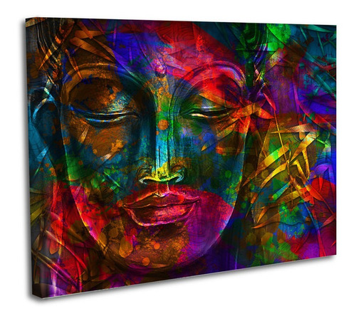 Cuadro Lienzo Canvas 45x60cm Buda Abstracto Colores Arte