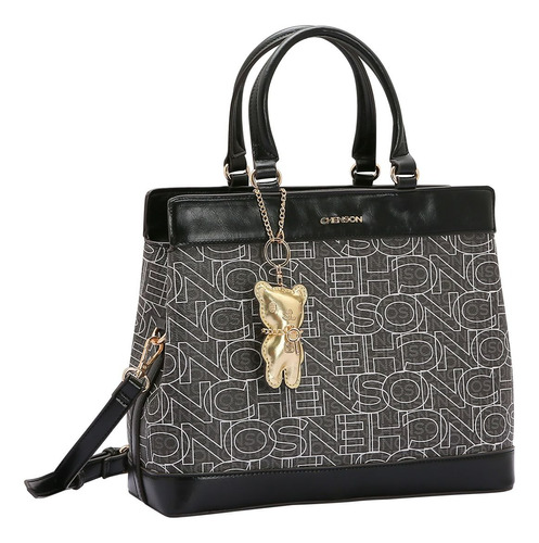 Bolsa Feminina Mão Chenson Cg84179 Digital Monograma Cor Preto