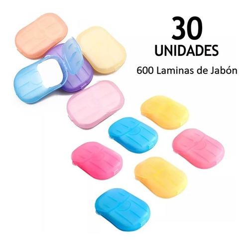 Láminas De Jabón Portátil Antibacterial 20 Laminas Pack 30