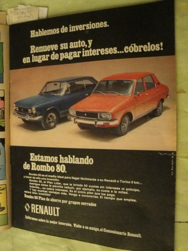 Publicidad Torino Coupe Y Ranault 12 Año 1978