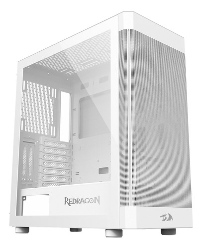 Gabinete Redragon Aeroglass Midtower Vidro Temp Branco Ca602