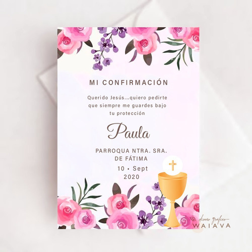 Imagen 6 de 10 de Estampas Confirmación Tarjetas Nenas X 4u