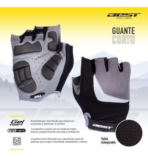 Imagen 4 de 6 de Guantes Mtb Bicicleta Mujer Corto Morado/negro Talla M Best