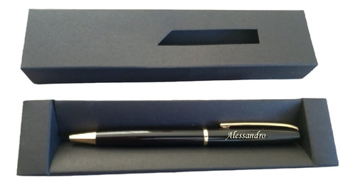 Kit 20 Caneta De Metal Com Estojo Personalizado