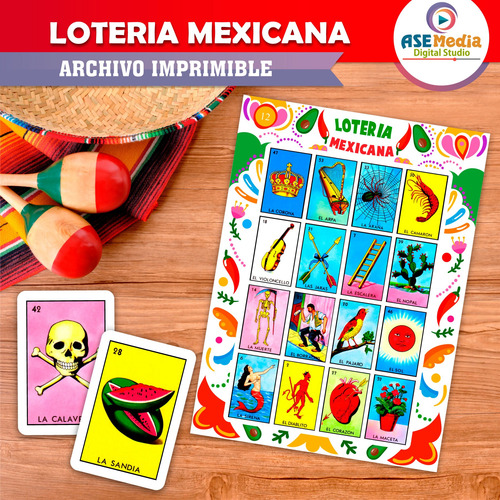 Lotería Mexicana 200 Tablas Diferentes Baraja Imprimible M5