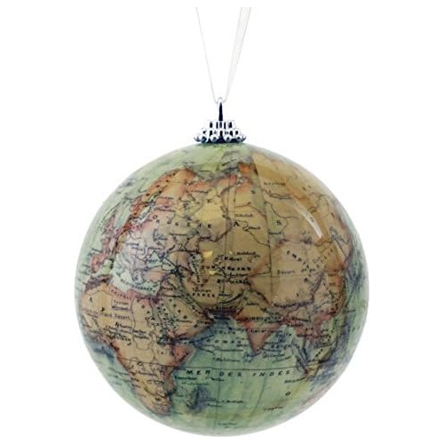 **antiguo Globo Del Mapa Del Mundo Colgante De Navidad*...
