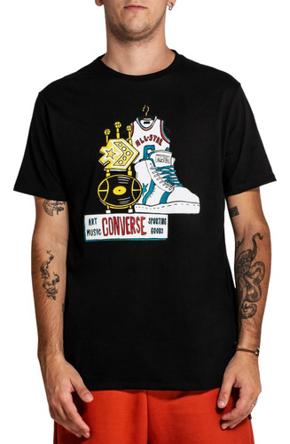 Remera Algodon Hombre Converse Cons Pro Manga Corta Premium