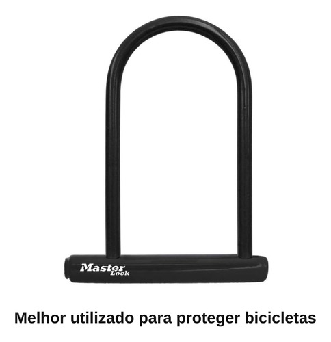 Cadeado em U para bicicletas Master Lock com chave cadeado cor Preto