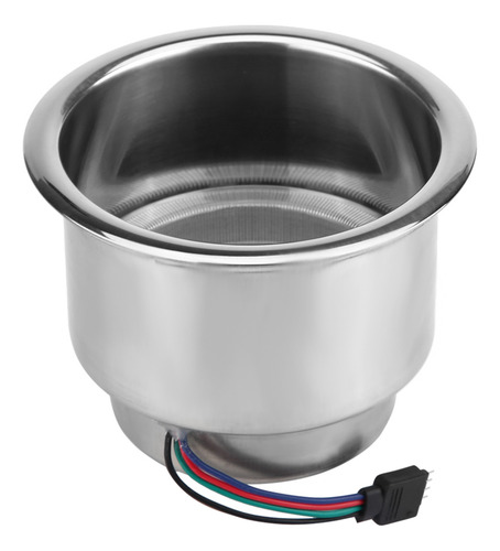 Portavasos Con Control Remoto De Acero Inoxidable Led Rgb Dr