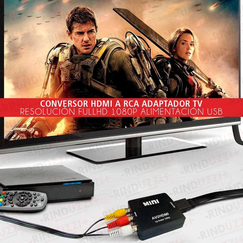Conversor Hdmi A Rca Adaptador Tv Tubo Play Convertidor 1080