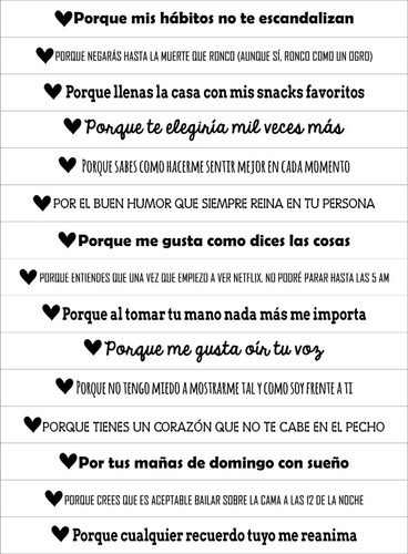 Frasco Razones Mensajes San Valentin Dia Enamorados Regalo