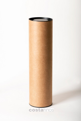 Tubo De Cartón Con Tapa. 8 X 34 Cm. Para Vinos. Pack 20 Un Negro