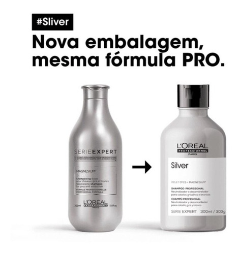 Imagem 2 de 3 de Loreal Professionne Magnesium Silver Shampoo 300ml Original