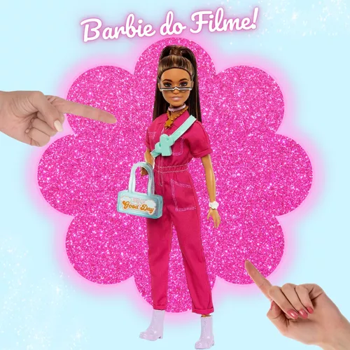 Boneca Filme Barbie Terno De Moda Rosa Acessórios Hpl76 + Nf