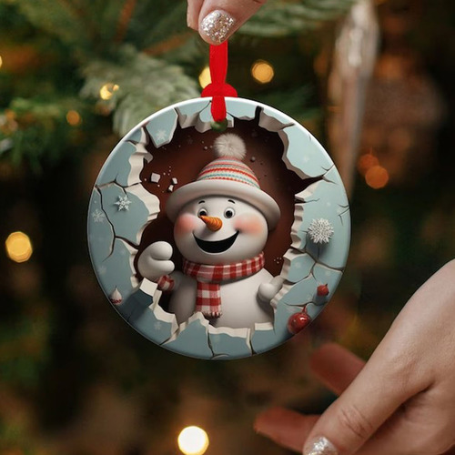 Adorno Navideño Con Forma De Muñeco De Nieve, Idea De Regalo