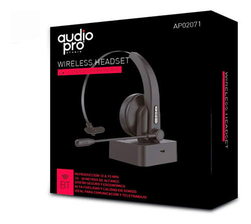 Audifonos Bluetooth Audiopro V5.0 Call Center /03-ap02071