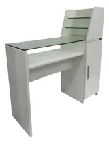 Comprar Mesa De Manicura Paris Color Blanco Y Repisas De Vidrio