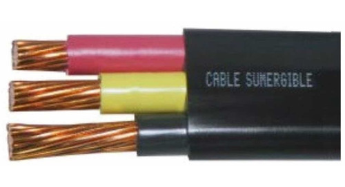 Cable Plano Sumergible Cal. 2, 3 Hilos, 600 Volts Cada 10 Ml