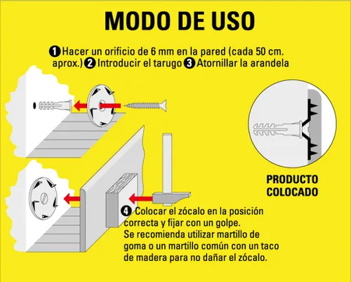 Fijaconta Max Zócalos Y Molduras Madera Dura X 20 Conjuntos