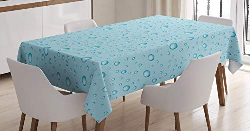 Ambesonne Aqua Tablecloth, Grandes Pequeñas Gotas De Kvbyx