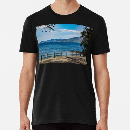 Remera Vista Al Mar Azul Algodon Premium