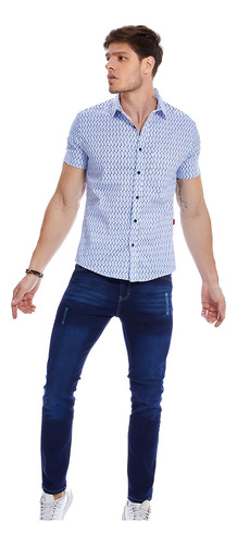 Camisa Hombre Casual Moda Manga Corta Diseño Original Cool