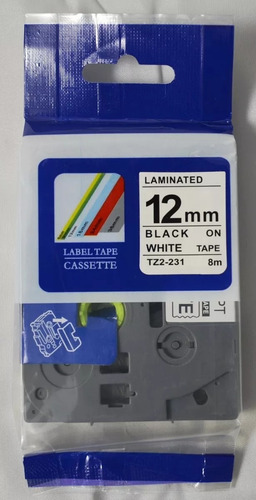 Imagem 2 de 5 de Fita Compatível Tze 231 Branca 12mm Brother Pt-h110 Pt-h105