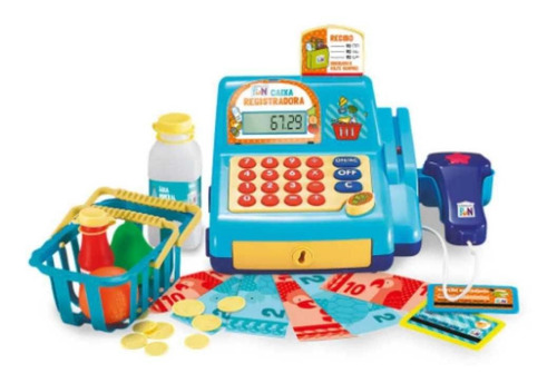 Caixa Registradora Completa Infantil Azul Multikids Br386