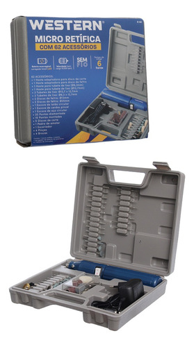 Mini Micro Retifica Esmeril Manual Elétrica Completa 62 Pçs