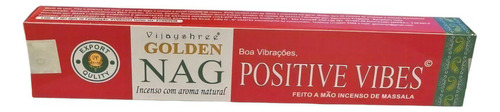 Incenso Massala Golden Nag Boas Vibrações Positive Vibes Un