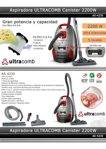 Ultracomb AS-4230 7l color gris 2200W