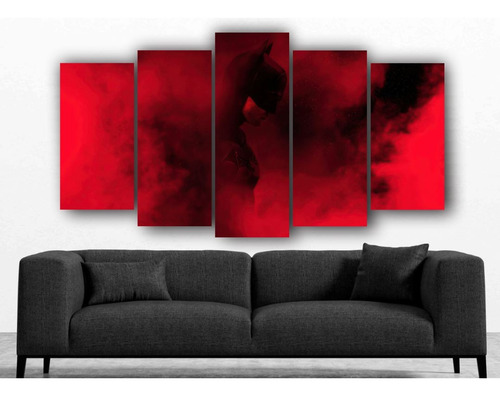 Set De 5 Cuadros Decorativo Canvas Batman Rojo 13