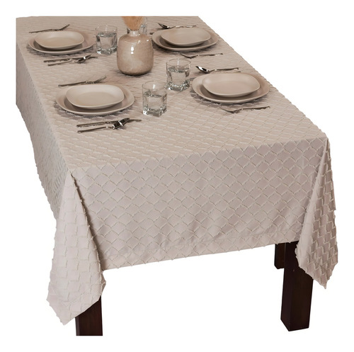 Mantel Vianney Rectangular Palmar 2.50x1.60 M Beige Textura Beige