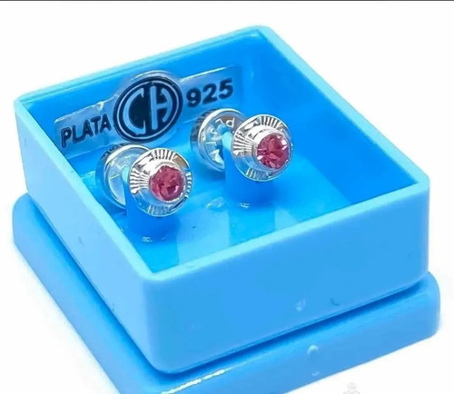 Imagen 2 de 7 de Aros Abridores Bebe Plata 925 Piedra Engarzada Ch 040