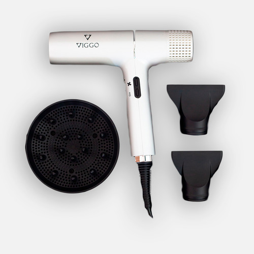 Secador Con Difusor Viggo Vortex Profesional 1700w Blanco