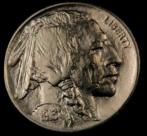 1913 P Bufalo Nickel 5 Cent Moneda Ms Coleccion Ringking Ty1