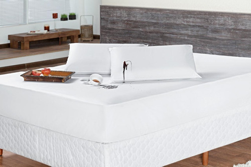 Capa Colchão Impermeavel E Matelada Casal Padrão Box Branco