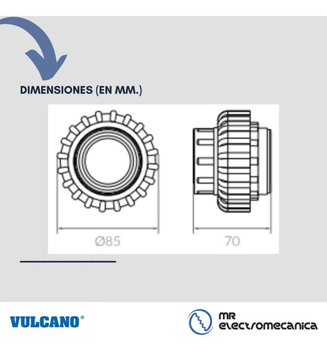 Unión Doble Vulcano Hembra/hembra Roscar 1 1/2 Pulgadas