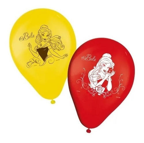Imagem 1 de 1 de Balão - Bexiga Disney Princesa Bela Pacote Com 25 Un