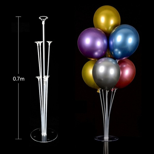 Base Soporte Con 7 Varillas Porta Globo Mesa Cotillón Cumple
