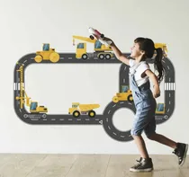 Comprar Vinil Decorativo Infantil Maquinaria De Construcción Niños
