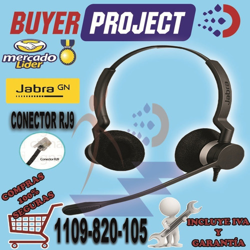 Imagen 3 de 4 de Headset Binaural Jabra Ninja Duo + Adaptador Rj9 Teléfono