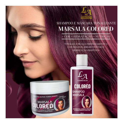 Kt Shampoo E Máscara Tonalizante Marsala Intenso S/amônia