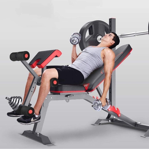 Imagen 6 de 6 de Banco Para Pesas Multifuncional Profesional + Rack 250 Kg