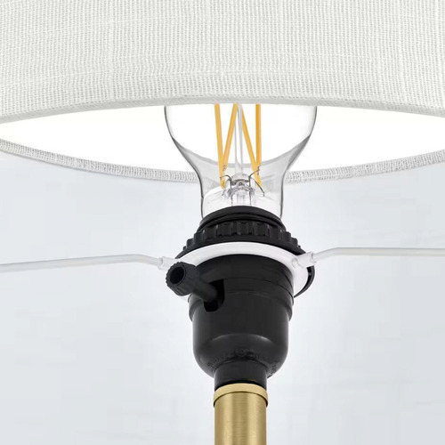 Lámpara De Pie Trípode De Madera Natural 154 Cm Con Pantalla Pantalla Blanco